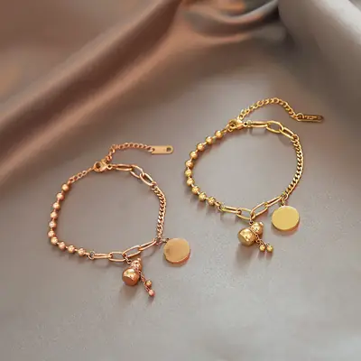 18k Rose Gold Gourd Bracelet for Women