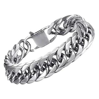 Stainless Steel Men's Bracelet with Square Buckle