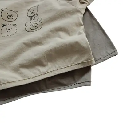 2026 Spring Boys Girls Long Sleeve T-Shirt Brown Grey Loose Fit