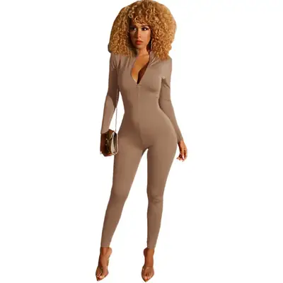 Red Stretch Jumpsuit for Women Sports Fitness Casual