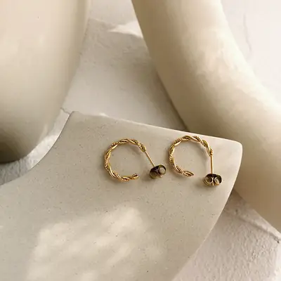 Gold Spiral Earrings for Women Daily Wear