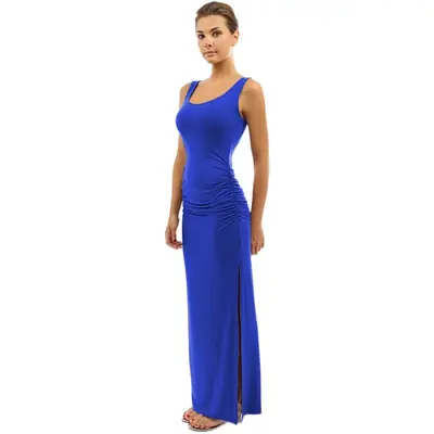 Turquoise Pleated Vest Long Skirt Set for Women