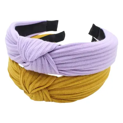 Yellow Knitted Wide Brim Hair Band for All Occasions