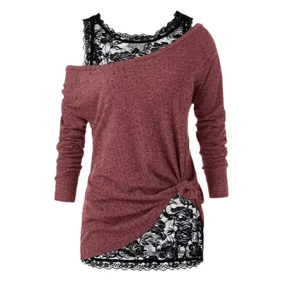 2025 Spring Lace Round Neck Shirt Set