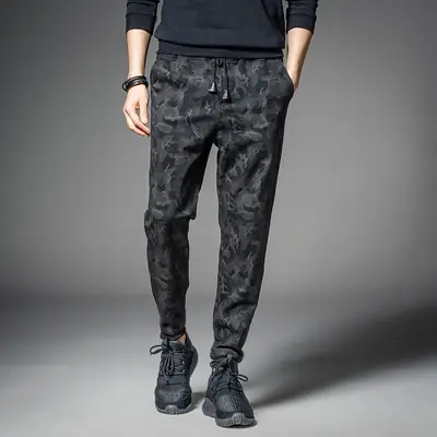 Men Fat Camoat Leg Pants Spring 200kg