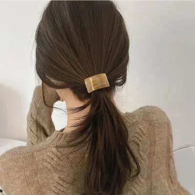 Retro Marbled Hair Rope Bow for Women