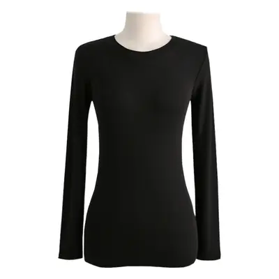 Black Velvet Padded Women's Winter Top