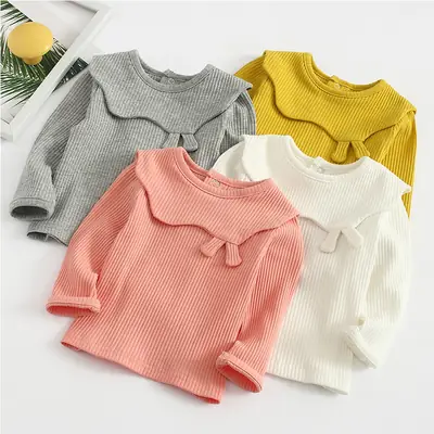 2024 New Kids Cotton Long Sleeve T-Shirt White