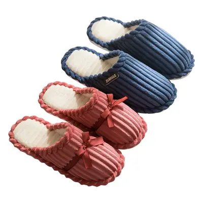 Cotton Slippers Women Blue Spring Autumn Warm Indoor