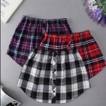 Women Plaid Button Skirts Set of 3
