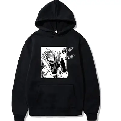 Men Anime Hoodie White Cartoon Design