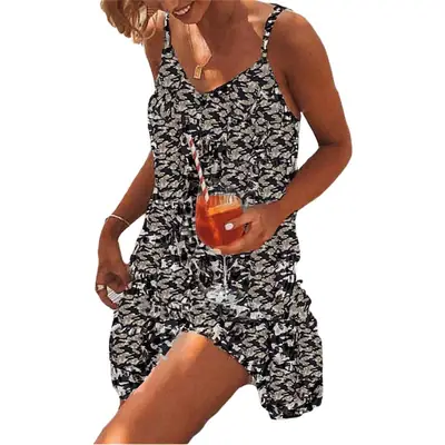 2024 Leopard Print Elegant Suspender Dress Women