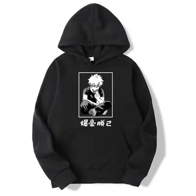 My Hero Academia Boku Cartoon Hoodie for Men Grey