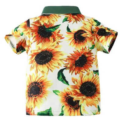 2023 Summer Boys Sunflower Printed T-Shirt