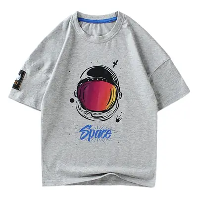 2024 Boys Cotton Space Print T-Shirt Short Sleeve