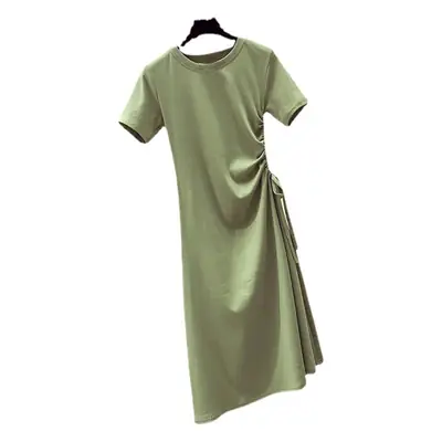 Avocado Green Slimming Drawstring T-Shirt for Women
