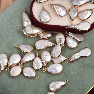 Heart-shaped Pearl Beading Jewelry with Gold Plating