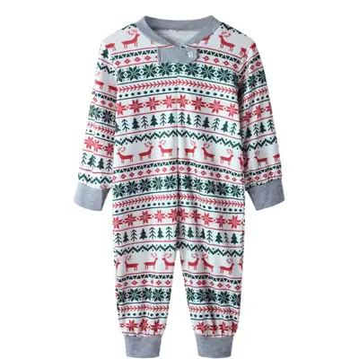 2025 Family Christmas Pajamas Reindeer Print Cross-Border