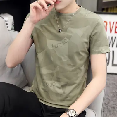 Men Camouflage Short Sleeve T-Shirt 2021 Summer Slim Fit