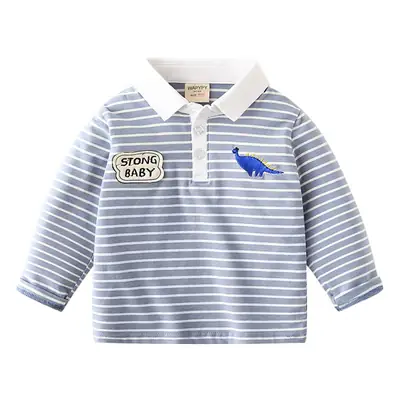 Children's Striped Long Sleeve Polo Top Boys