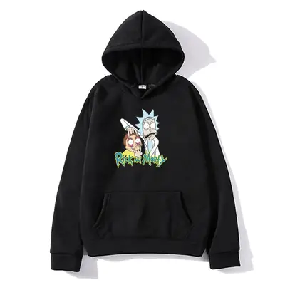 Pink Rick and Morty Hoodie for Men Fleece Casual
