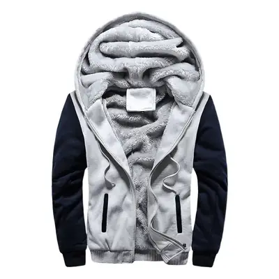 Men's 2026 Fleece Lined Hoodie Black Grey Winter Sports