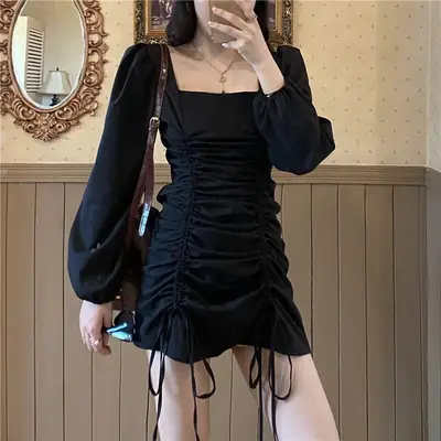Yujie Light Wind Dress 2025 Spring Autumn New French Retro Hepburn Small Waist