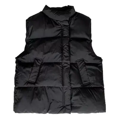 Men Black Puffer Vest Winter Warm Loose Waistcoat