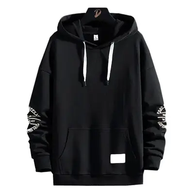 Men's Light Blue Hooded Sweatshirt Loose Fit Japanese Brand