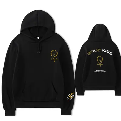 Black Hoodie Set Street Kids District 9 Unlocked Concert Fashion