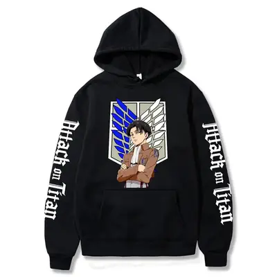 2021 Attack Levi Akaman Printed Hooded Sweater Yellow
