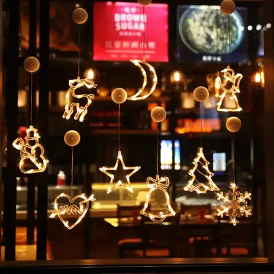 LED Moon Star Hanging Light 15cm Glass Decor