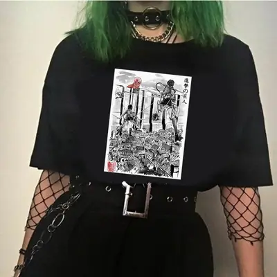 Cross-Brand Attack on Titan T-Shirt for Men Gray