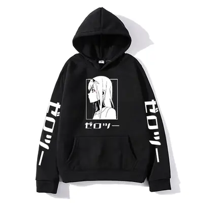 Pink Hoodie with "Dark in The FRANXX" Print
