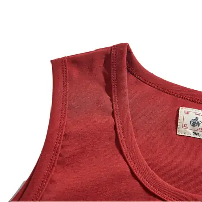 Red Cotton Retro Vest Waistcoat with Anti-US Aid Korea Style