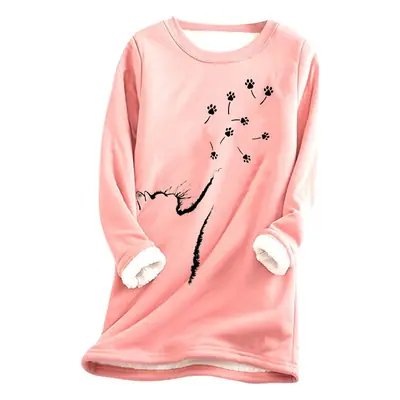 Red Printed Fur Sweater with Cat Claw Design