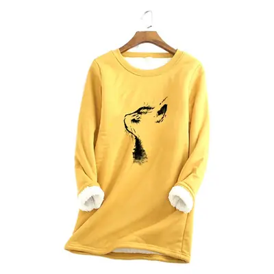 Black Printed Fur Sweater with Cat Head Design