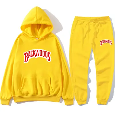 Men Backwoods Hoodie Pants Set Grey 2020 Winter