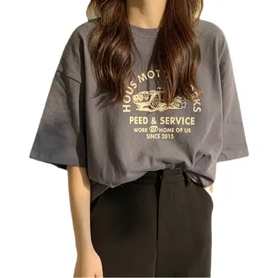 Women Korean Style Loose T-Shirt Large Size Dropshipping