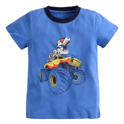 2025 Kids T-Shirt Korean Style Cartoon Dinosaur White