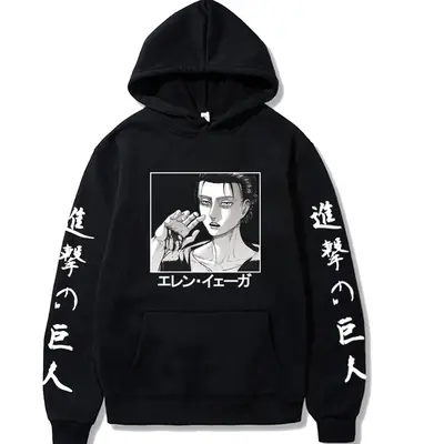 Pink Attack on Titan Eren Yeager Hooded Sweatshirt
