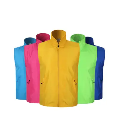 Double-layer composite vest pink with zipper