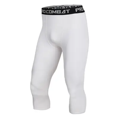 Men's Compression Sports Pants White Black Set