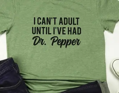 Dr. Pepper Green T-Shirt Short Sleeve Letter Print