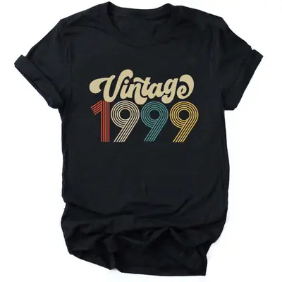 Vintage 1999 Colorful Printed T-Shirt Loose Fit