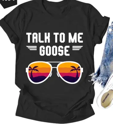 Talk to Me Color Printed Loose Short Sleeve T-Shirt