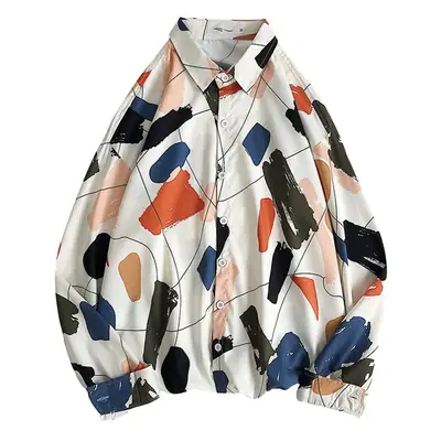 Men Korean Style Printed Jacket Spring Autumn Long Sleeve