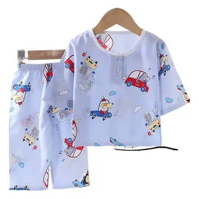 Children's clothing summer children's pajamas cotton silk home wear suit Boys Girls baby thin air conditioning clothes baby clothes