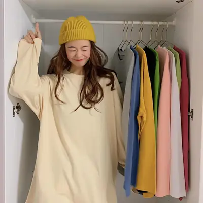 Orange Long Sleeve T-Shirt for Women Large 2025