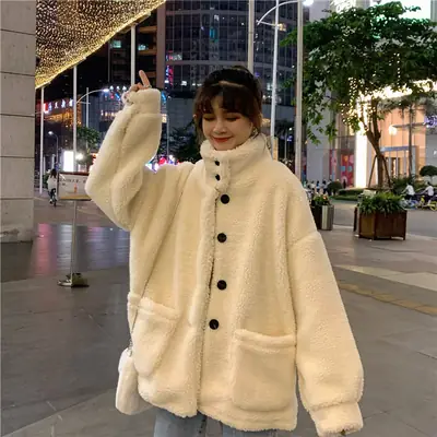Women Thick Fleece Turtleneck Cardigan Autumn Winter 2025